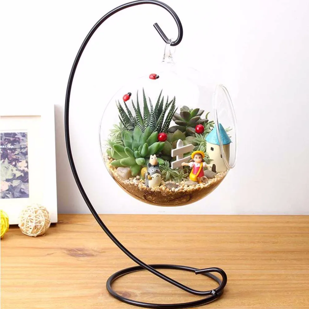 DIY Hanging Crystal Flower Vase Planter Terrarium Container Vases Pot Home Wedding Desk Party Christmas Decor Diameter 9cm