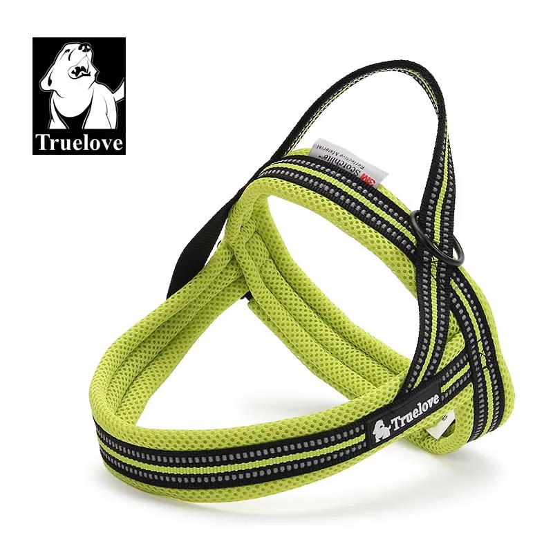 neon Yellow Truelove Мягкий Нейлоновый жилет с сеткой для собак, светоотражающий защитный ошейник для собак, легко надеваемый поводок для домашних животных, скидка 24%, 5 цветов - Цвет: neon Yellow