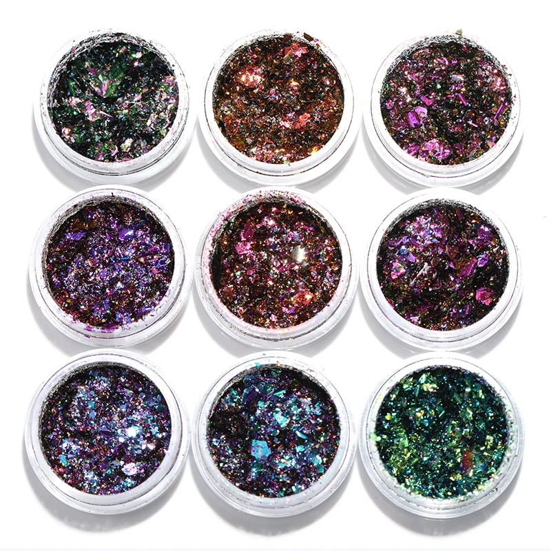  Nail Powder Shiny Glitter Purple Gold Green Pigment Chameleon Effect Art Decoration for Beauty Design | Красота и здоровье