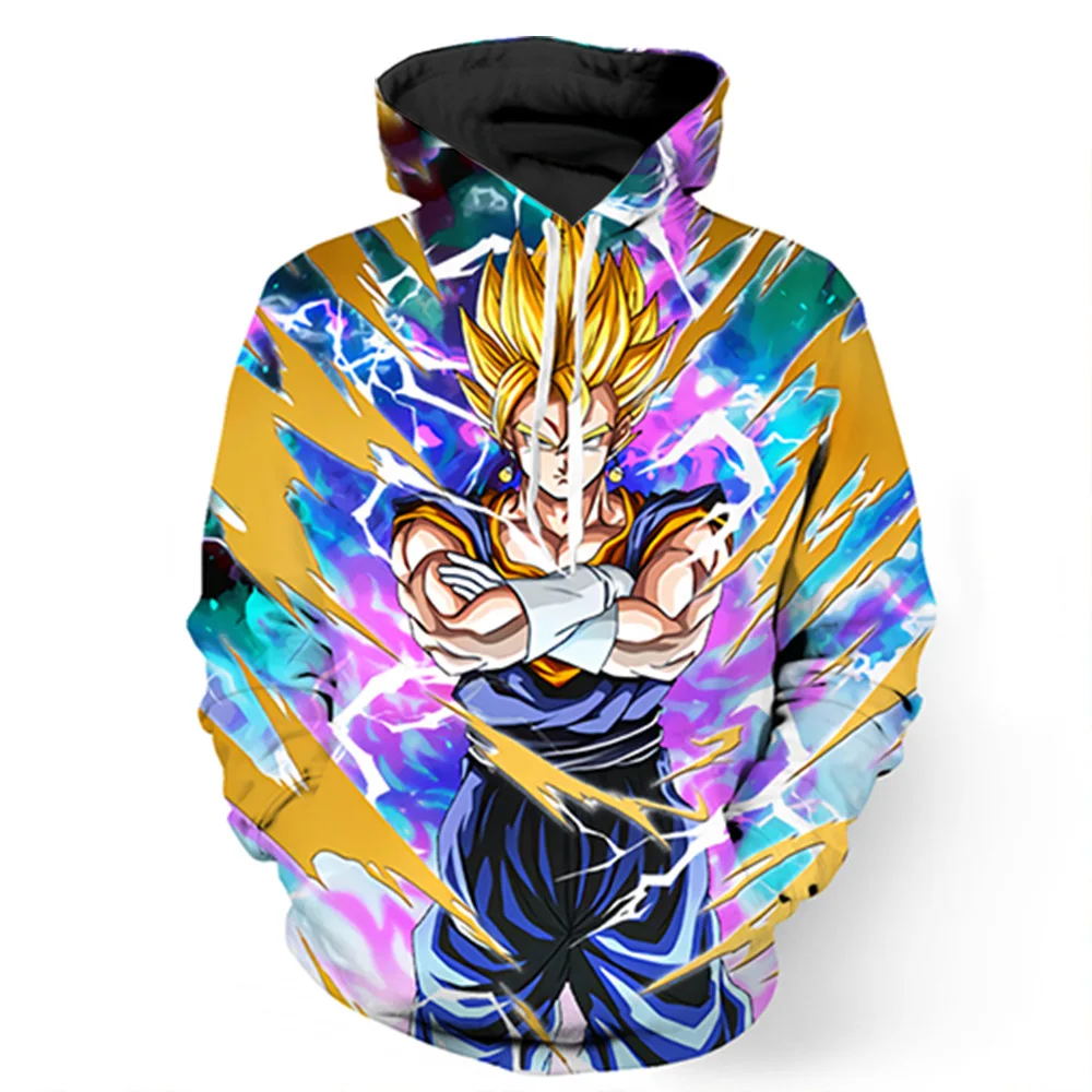 Аниме толстовки Dragon Ball Z карман с капюшоном 3D пуловеры Для мужчин женщин верхняя