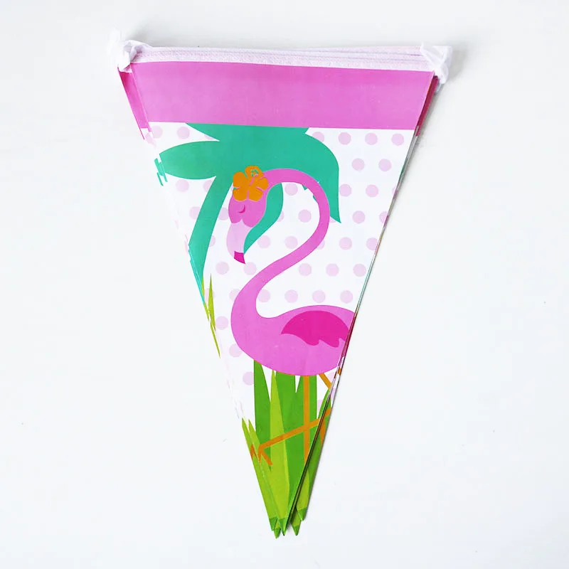 

10 Flags/Lot Flamingos Theme Cartoon Party Paper Banners Flags Baby Shower Kids Birthday Party Decorations Supplies Pennats
