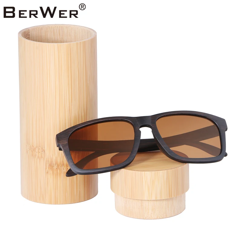 

Солнцезащитные очки BerWer мужские, Поляризованные, из черного дерева