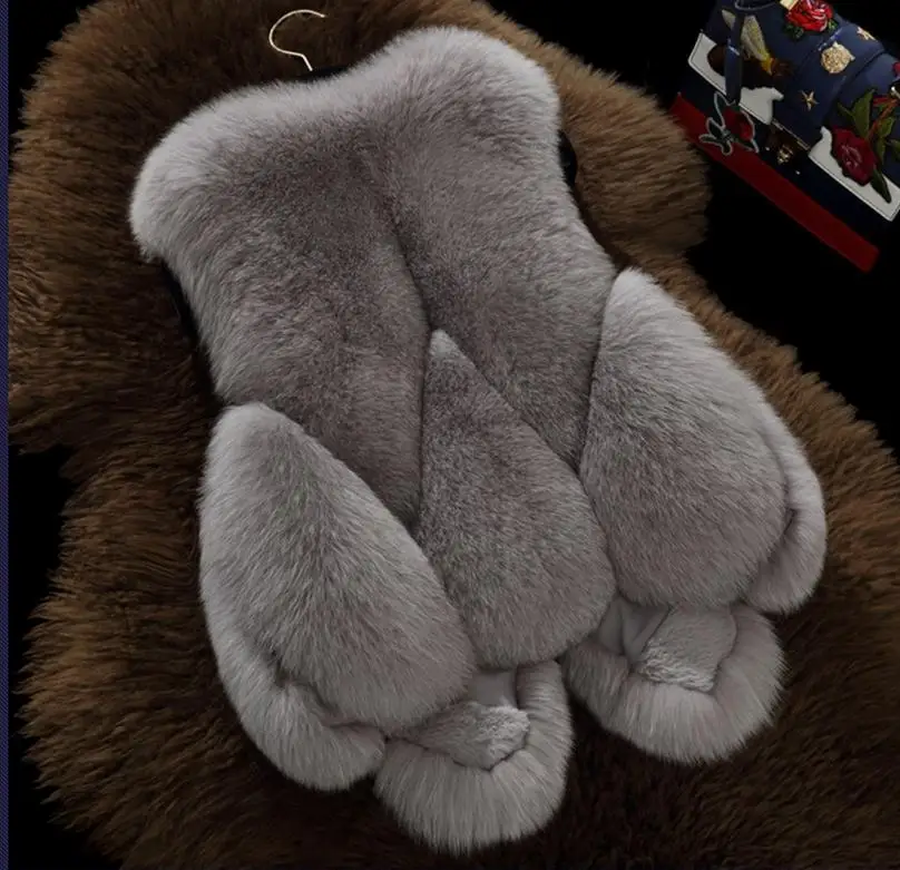 2017 Новинка зимы модные брендовые поддельные меха лисы жилет женская короткая