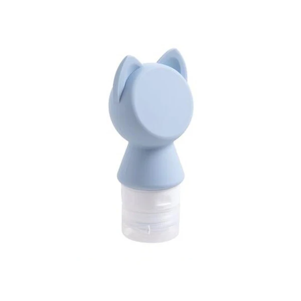 Blue Мультяшная Мини дорожная упаковочная бутылка для шампуня, геля для душа, силиконовые контейнеры, переносные дозаторы мыла - Цвет: Blue