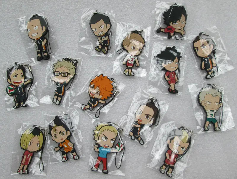 10 комплектов брелоки Haikyuu аниме Хината кагаяма Sawamura Sugawara Tanaka nishioya кулон фигурка ремешок