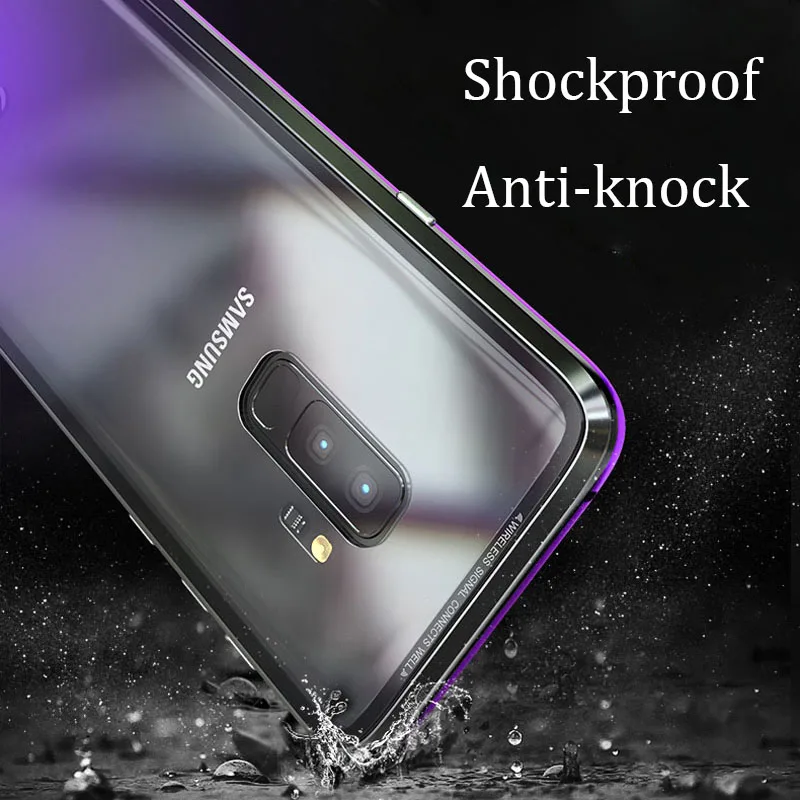 Магнитный металлический бампер для Samsung Galaxy S10 Plus роскошный Прозрачный задний