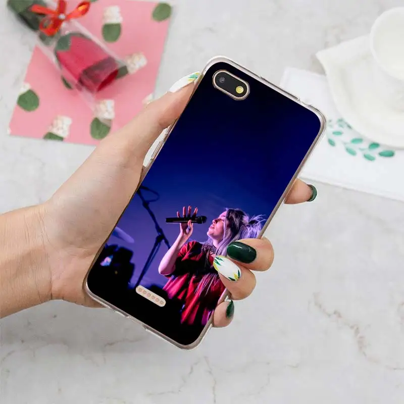 Силиконовый чехол Singer Star Billie Eilish для Xiaomi mi 9 8 A2 Lite Play mi x3 Red mi 6 6A Note 6Pro 7 Pro мягкий чехол для телефона из ТПУ