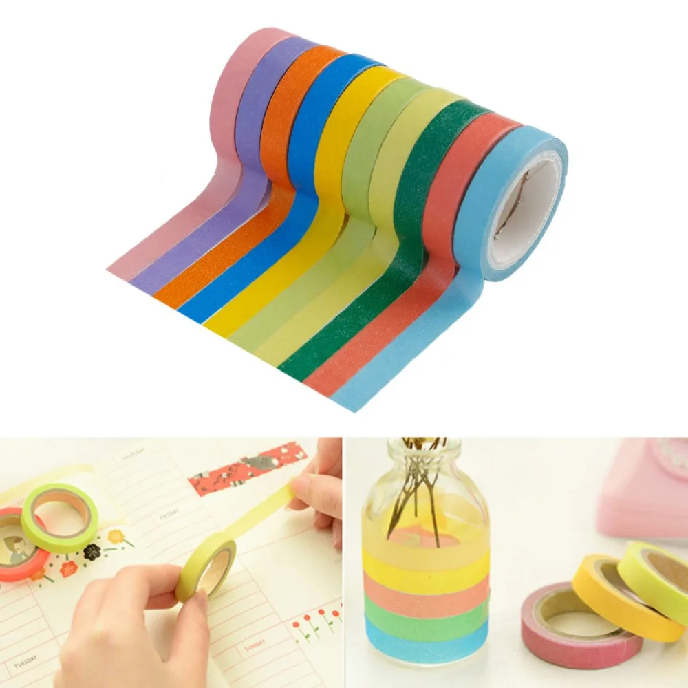 10 шт DIY милые конфеты цветные ленты бумажные маскирующие наклейки для украшения
