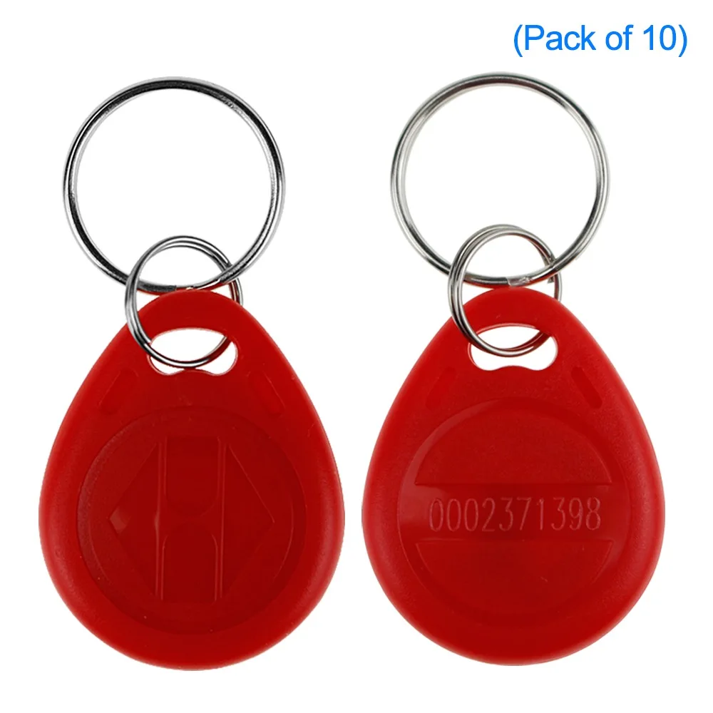 125KHz red 10pcs RFID брелоки 125 кГц TK4100 EM Брелоки для ключей Пластиковые TK4100 EM4100 EM4200 метки Жетоны для системы контроля доступа(упаковка из 10 шт - Цвет: 125KHz red 10pcs