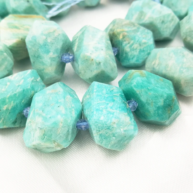 Liiji уникальный Амазонит неправильной формы граненые большие каменные бусины