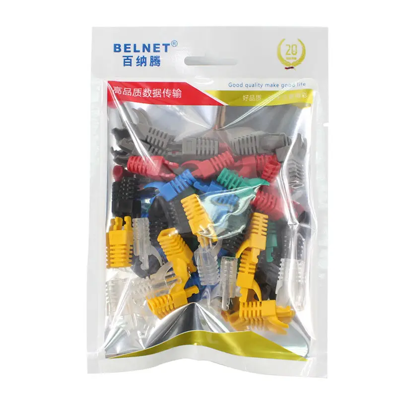 50 шт. цветной разъем RJ45 CAT5E CAT6 Ethernet сетевой кабель снятие натяжения сапоги RJ-45