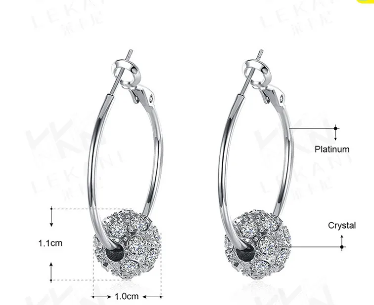 Новинка, серьги, Европейская мода, ювелирное изделие, Кристалл из Swarovski, опт, милые темпераментные серьги для женщин и женщин - Цвет камня: WHITE