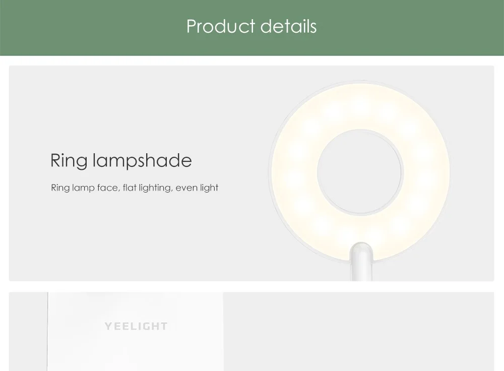 Xiaomi Yeelight светодиодный настольный светильник с зажимом, Ночной светильник, заряжаемый от USB, 5 Вт, 360 градусов, Регулируемая лампа для чтения, для спальни