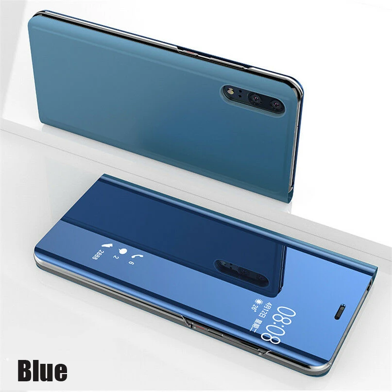 Blue P30 Pro роскошный зеркальный флип-чехол для huawei P20 Lite P10 P9 P8 mate 30 20 10 Honor чехол-подставка чехол Полная защита умный чехол - Цвет: Blue