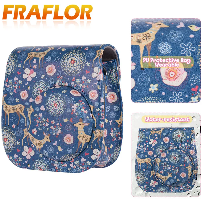 Сумка на плечо для камеры защитный чехол кожаная сумка с красочными рисунками