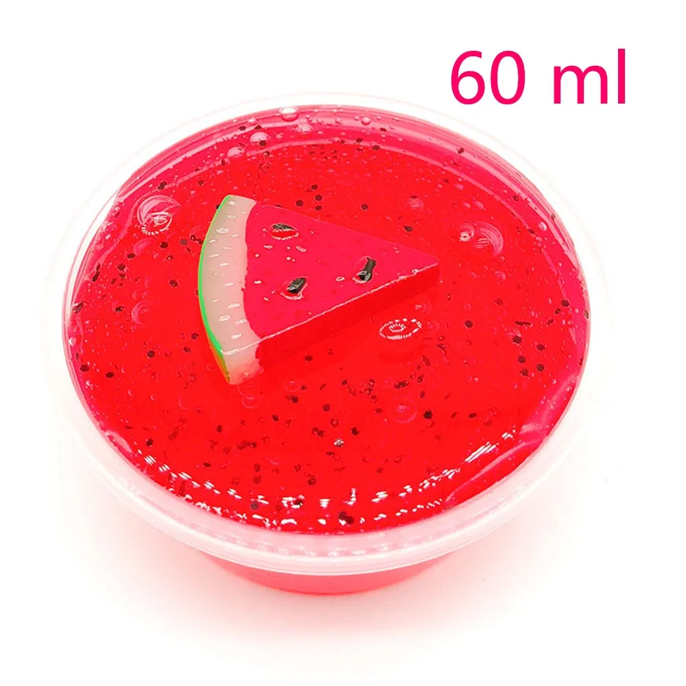 60ml red 60 мл 80 мл DIY прозрачный слизи игрушки цвета фрукты сквиши грязи слизи шпатлевка Ароматические стресс антистресс шпатлевка глиняная шламовая игрушка - Цвет: 60ml red