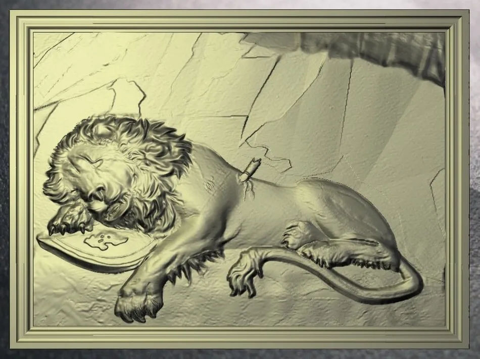 Эксклюзивная модель artcam Lion_6 для ЧПУ в формате STL|artcam relief|for cncrelief modelling |