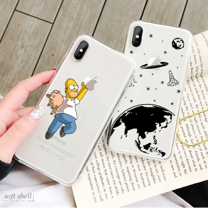Чехол для iPhone 7 силиконовый чехол телефона милый из ТПУ с рисунком X 6S 6 8 Plus Fundas XS Max