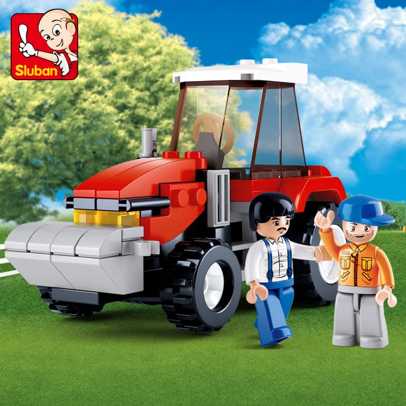 Ban 0556 Farmer Tractor Children Early Education Originality Alpinia Oxyphylla Cover Spelling Assemble Building Block Vehicle | Игрушки и
