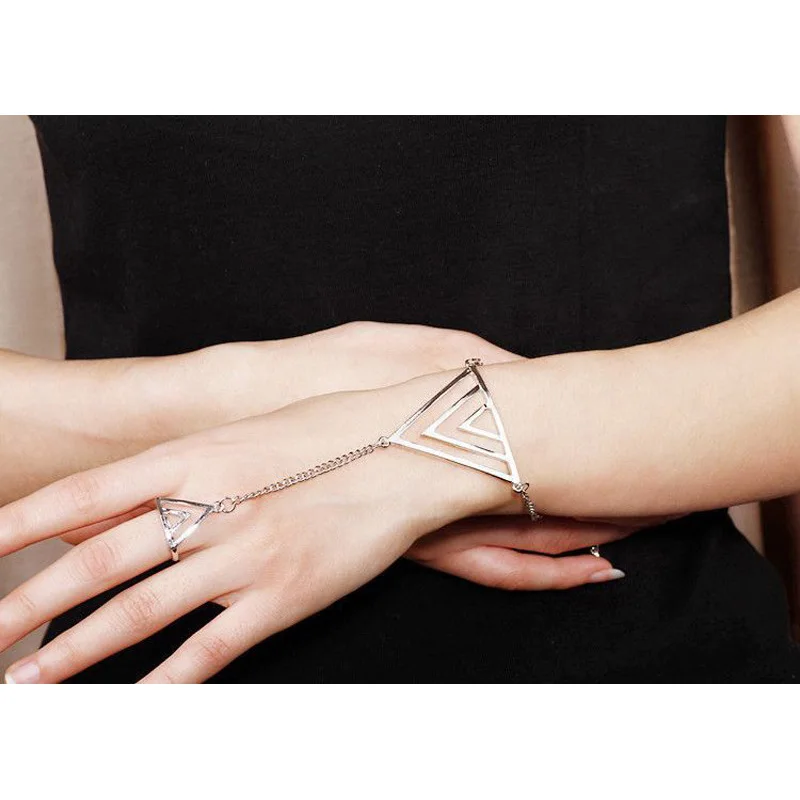 Женское кольцо чокер с золотым и серебряным покрытием|ring split|ring bracelet chainring to wrist |