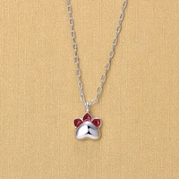 red enamel animal jewelry necklaces silver color single paw shape pendant necklaces for women
