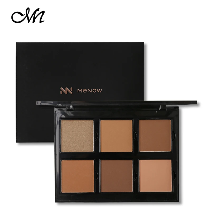 Модный бренд Menow макияж для глаз матовые тени век Палитра 6 цветов контур теней