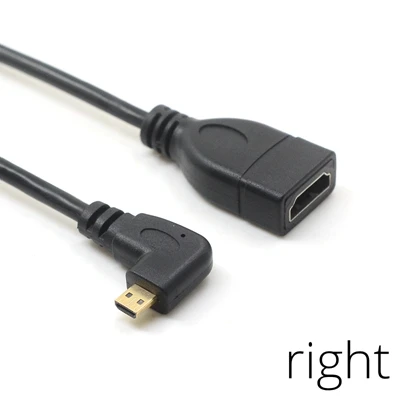 Right Вверх вниз вправо влево Угловой Micro HDMI к HDMI адаптер «Папа-мама» Разъем 10 см для HDTV Тип D hdmi micro hdmi угол кабеля - Цвет: Right