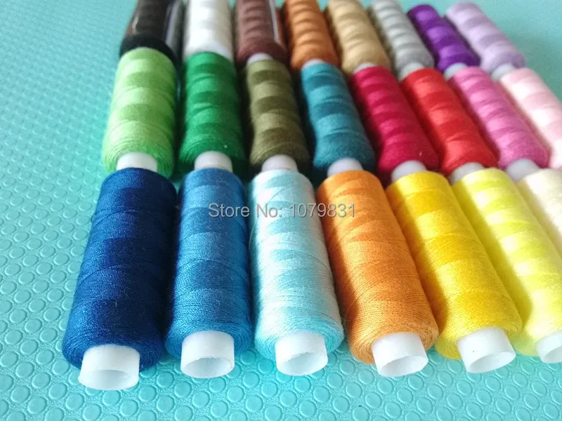 Высококачественный ручной/машинный набор нитей для шитья из полиэстера 24 цвета