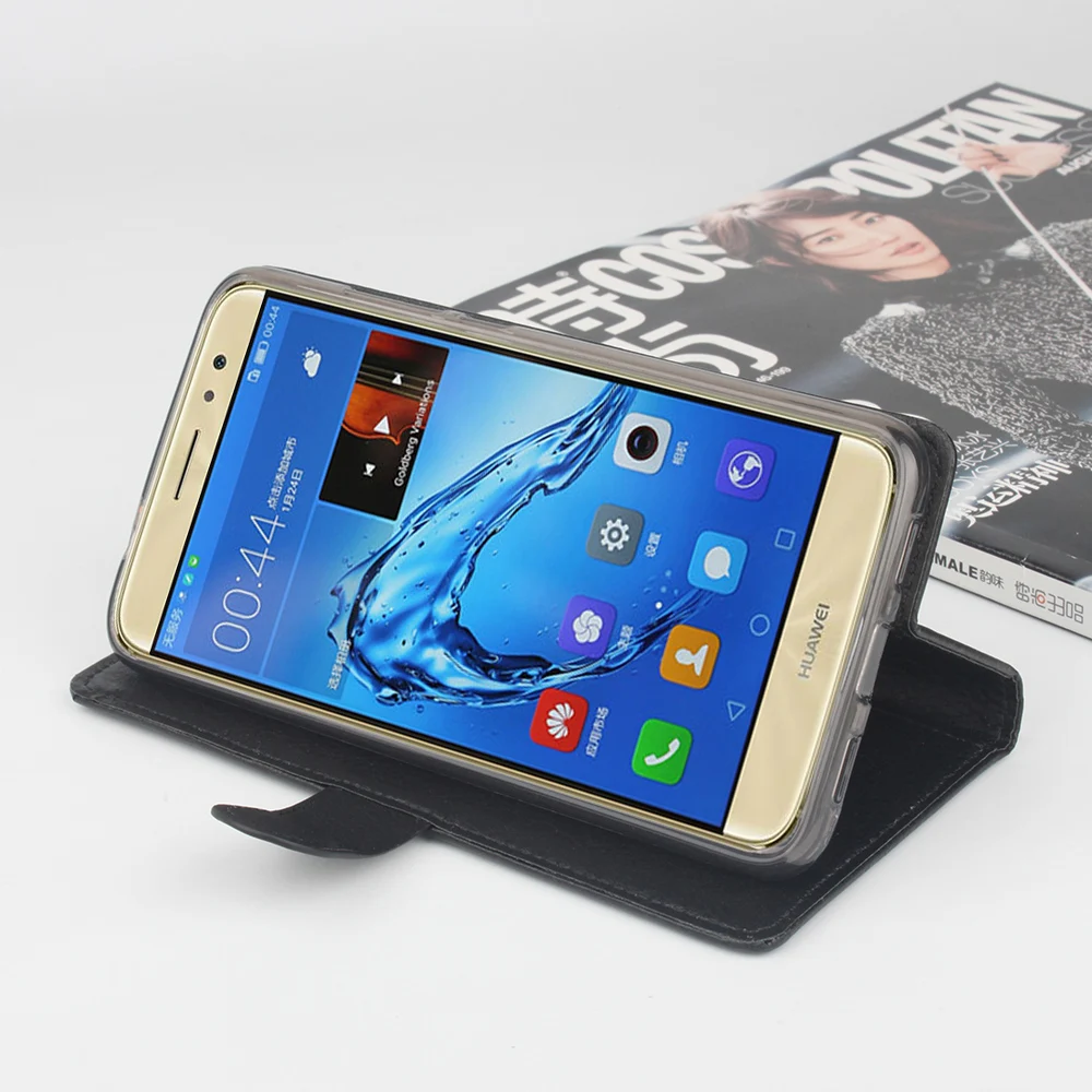 Мягкий ТПУ + кожаный чехол для huawei Maimang 5 Чехол-книжка с зернистой текстурой личи