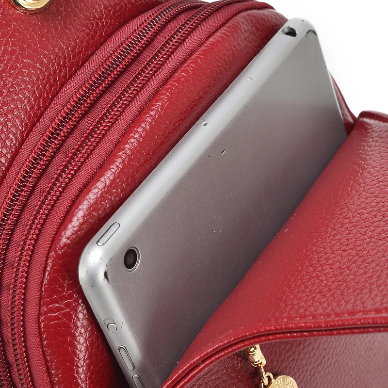 

Genuine Leather Women's Backpacks Shoulder Bag School Bag For Teenager Girl Travel Bag Multifunction Chest Pack Mochila Feminina