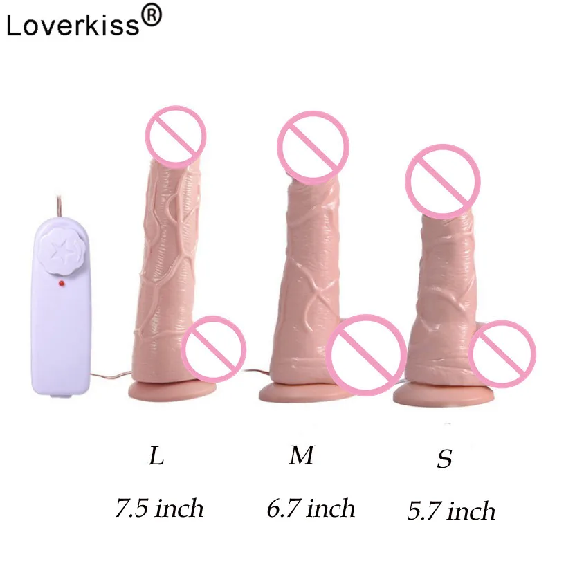 Loverkiss 5 7/6 7/7 дюйма большой вибратор и фаллоимитатор для точки G секс игрушки женщин