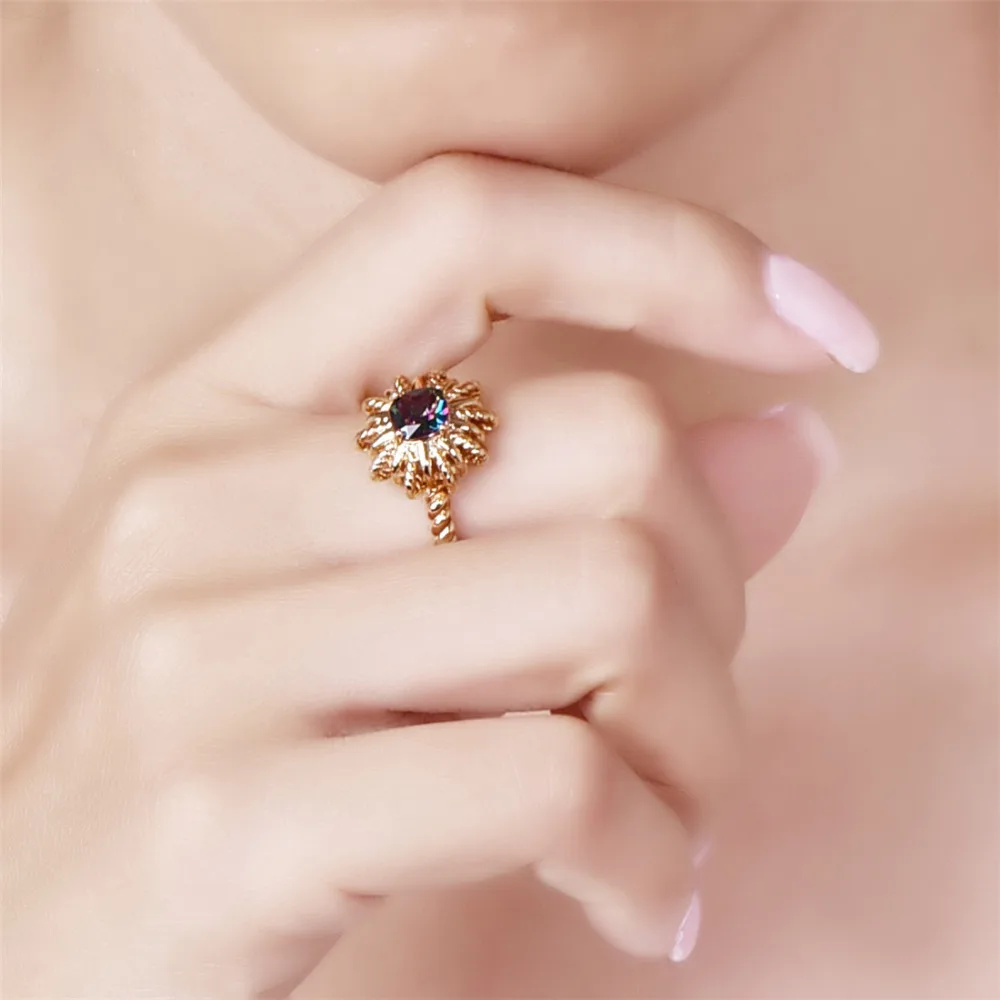 lingmei New Arrival Square Cut Multi &amp Purple Cubic Zirconia GoldRing Size 6-9 Party Popular Women Jewelry | Украшения и