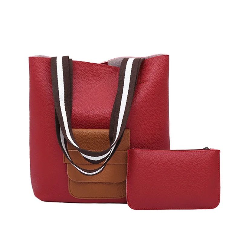 Новые винтажные женские Лоскутная сумка корейской моды плечо кожа композит