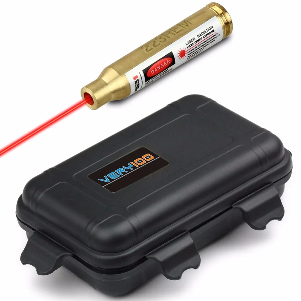 VERY100 тактический Boresighter 223 REM латунный красный лазерный картридж Диаметр Sighter+ Водонепроницаемый Чехол