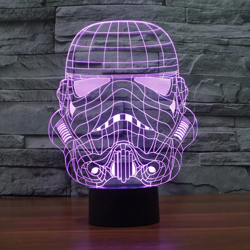 Звездные войны солдат формы красочные 3D Светодиодные ночные огни дарт Вейдер