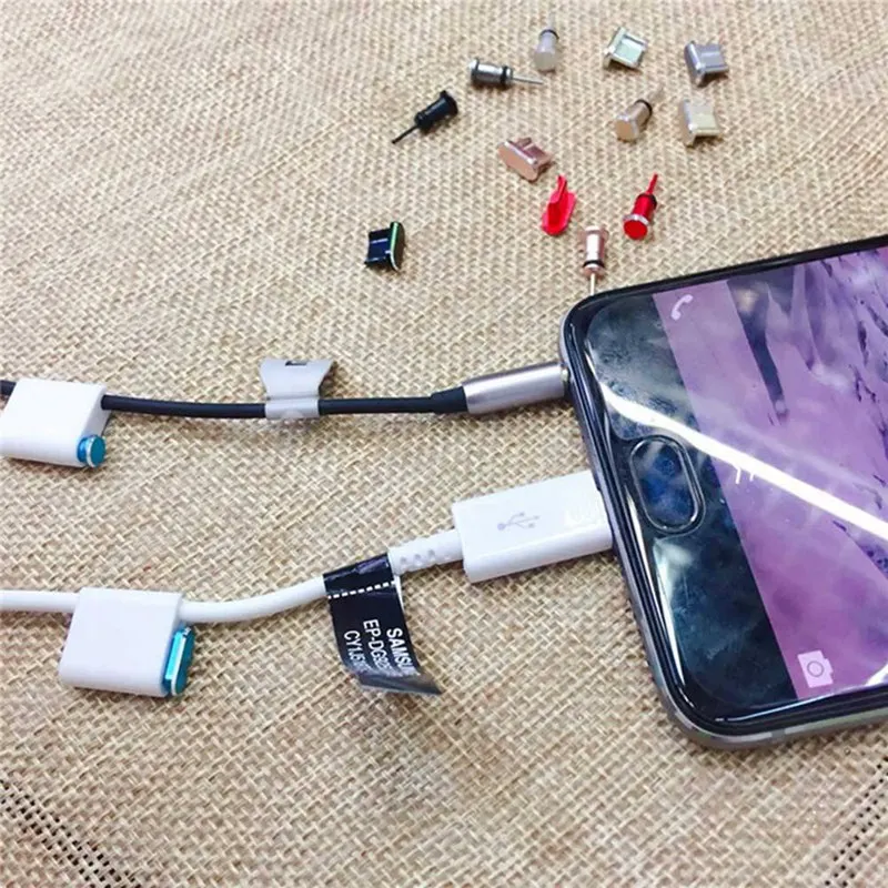 Металлический порт зарядки Micro USB+ порт наушников Пылезащитная заглушка Android мобильный телефон 3,5 мм заглушка для порта гарнитуры извлечение карты Pin
