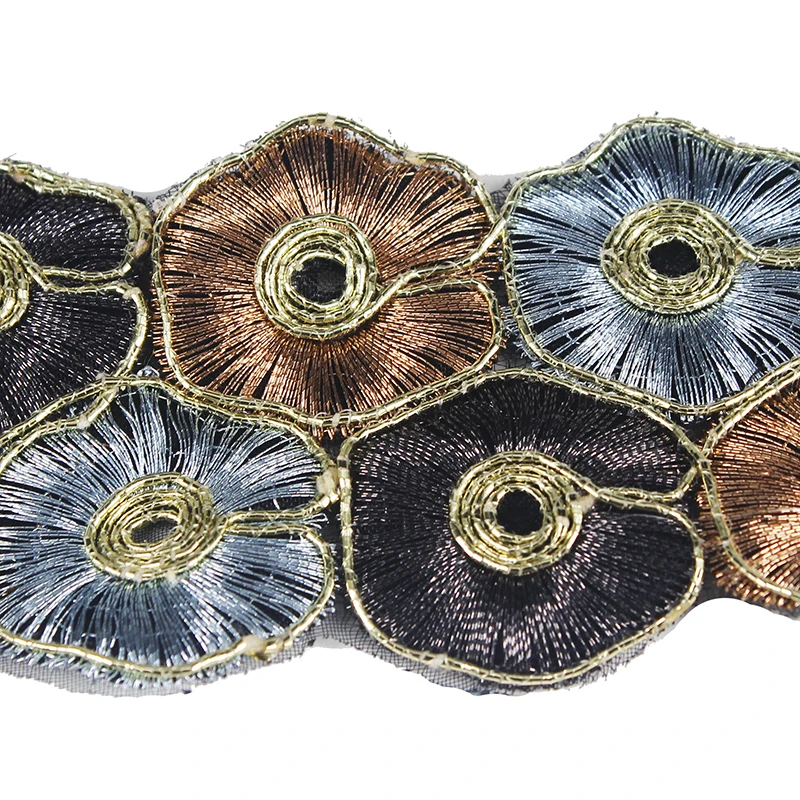 10 ярдов коричневая вышитая отделка шнур из гипюра кружевная искусственная