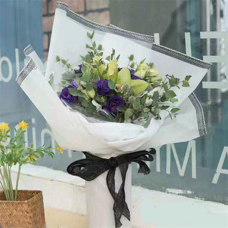 New Solid Color Lace Flower Wrapping Paper Gift Packaging Florist Bouquet florist Supplies 10sheet | Дом и сад