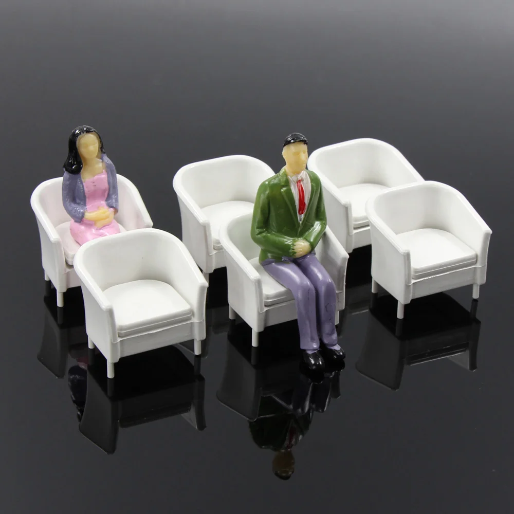 6 шт. модель железнодорожной железной дороги стул отдыха диван скамья