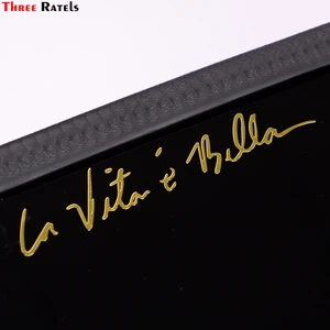 Three Ratels MT-047# 23*120мм la vita e bella жизнь красивая на итальянском никель золотистые металлические наклейки на авто Никелевый сплав наклейки на авто ноутбук
