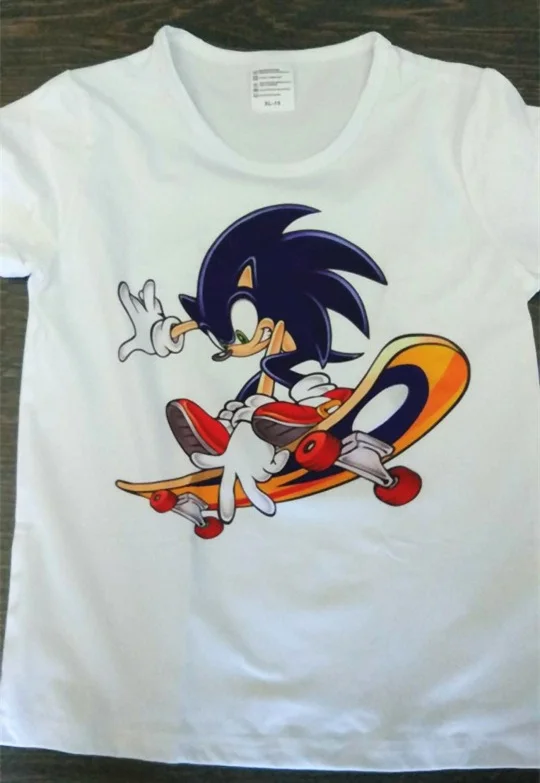 Дети мультфильм печати Sonic The Hedgehog Смешные футболка для маленьких мальчиков