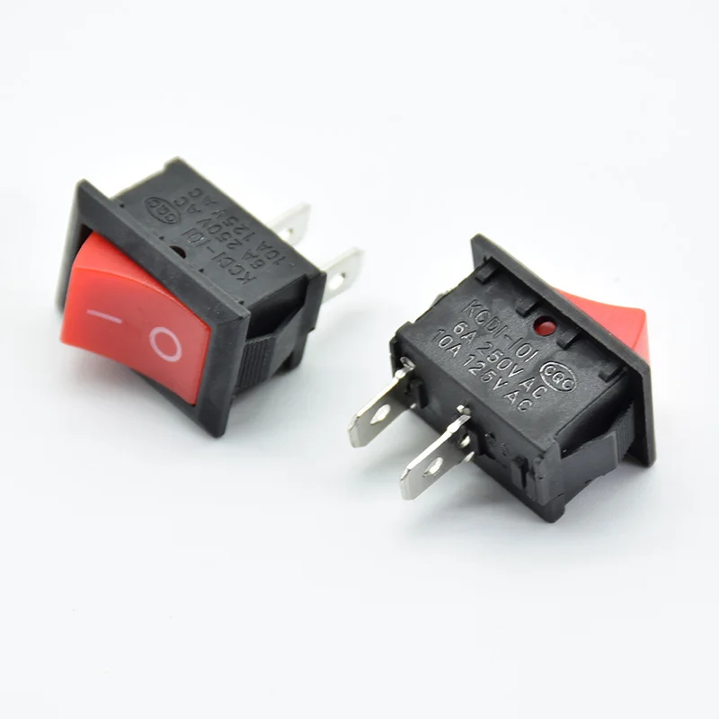 10 шт./лот 21*15 мм 2PIN Kcd1 лодка кулисный переключатель SPST оснастки вкл/выкл положение оснастки 6A 250 В 10A125V Медные ножки