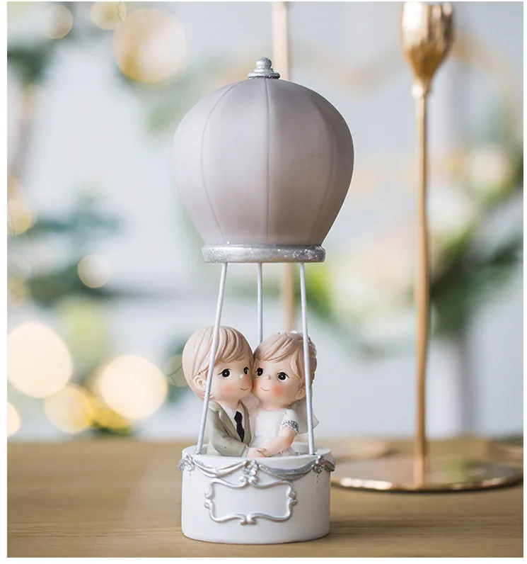 Романтический воздушный шар пара свадебный торт Топпер для свадьбы Deocration