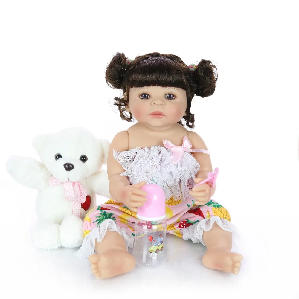 

55 см полное Силиконовое виниловое тело Reborn Girl Реалистичная новорожденная принцесса Малыш игрушка реалистичные куклы-Младенцы для ребенка ...