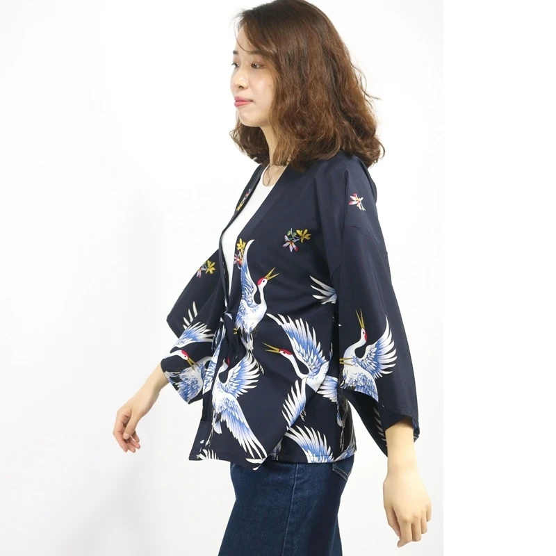 Женское японское кимоно-кимоно yukata кардиган блузка с длинным рукавом