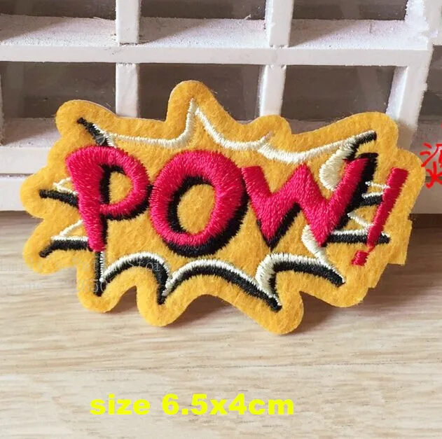 Новое поступление 10 шт. bam pow WOW взрыва вышитые патч железа на аппликация Одежда