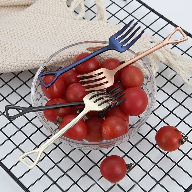 Разноцветные ложки лопатки и вилки из нержавеющей стали десертный совок для