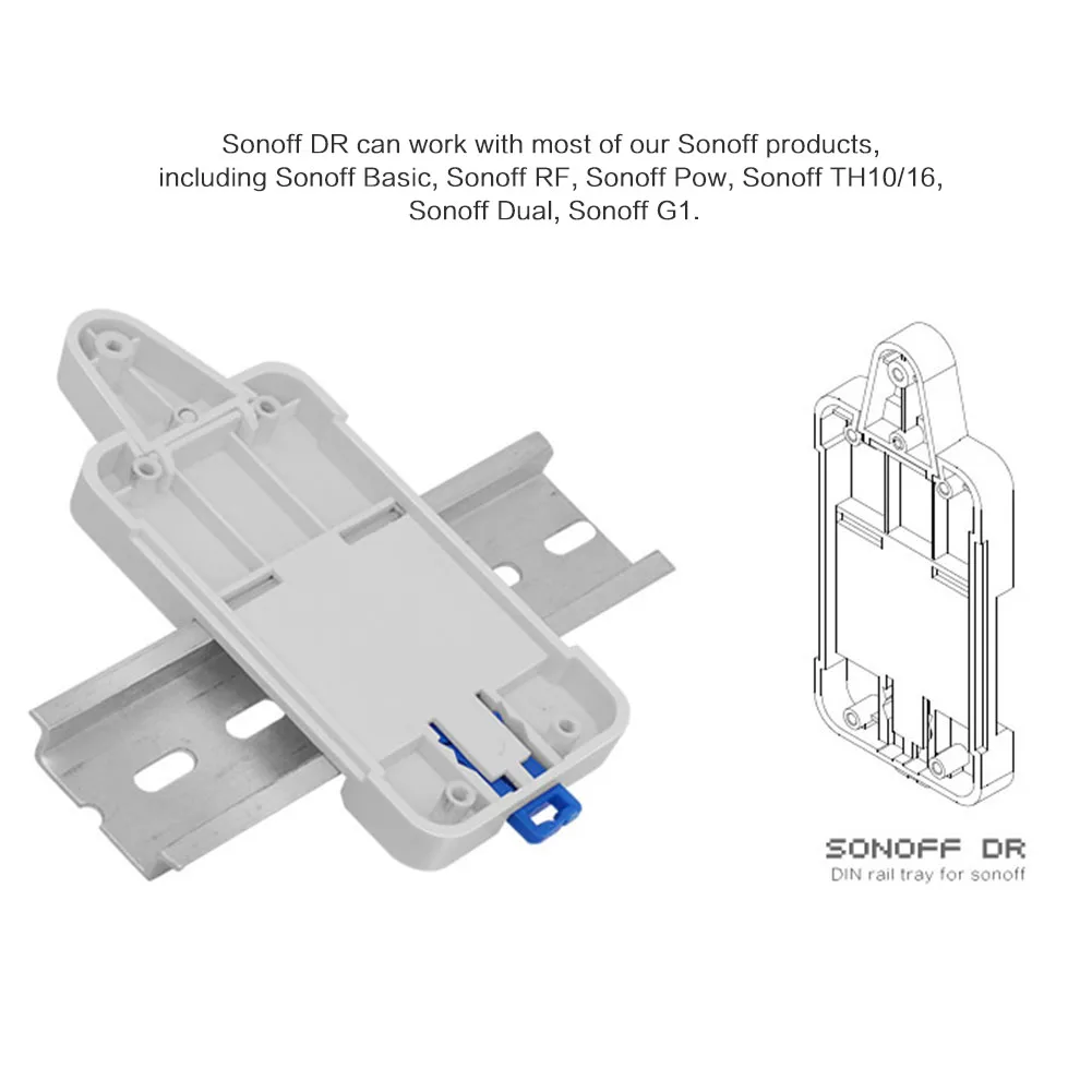 Лоток для DIN-рейки SONOFF DR с 4 винтами для переключателя Basic / RF / TH10 / TH16 / POW