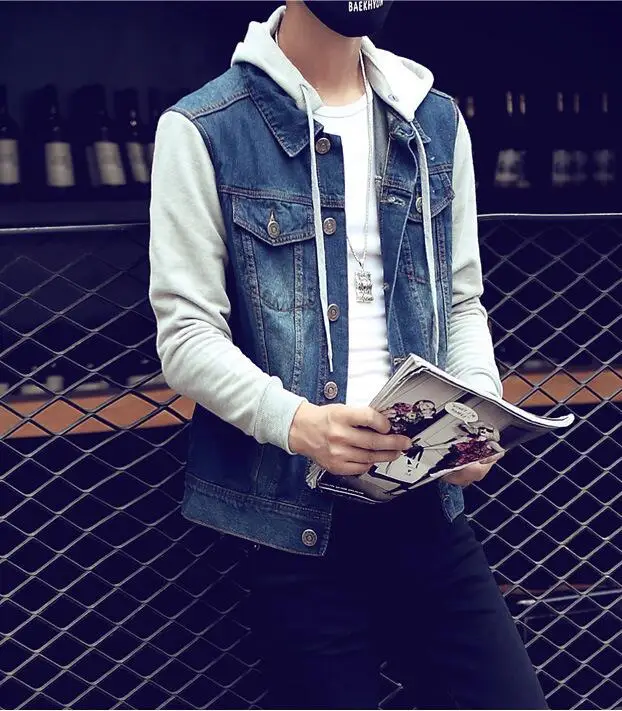 Rlyaeiz 2018 Spring Autumn Plus Size Denim Jackets Men Cotton Vintage Wash Water Clothing Oversize Jeans Coats 5XL | Мужская одежда