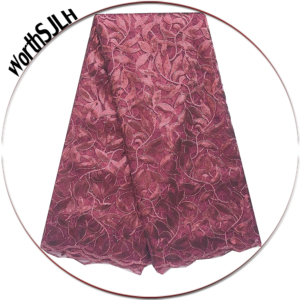 

Новое поступление, нигерийская кружевная ткань с блестками, винно-голубая Роскошная сетчатая кружевная ткань 2023, африканская сетчатая кружевная ткань для вечернего платья